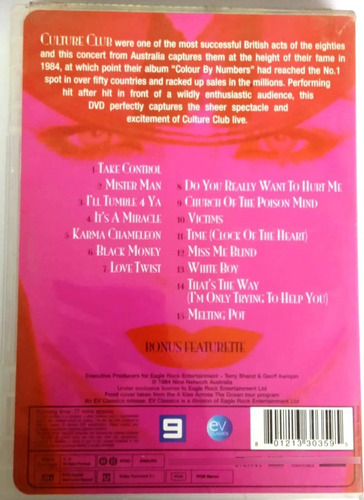 Culture Club - Live In Sydney Importado De Usa Dvd