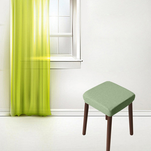 Taburete De Tocador De Color Sólido Funda Lavable Verde B