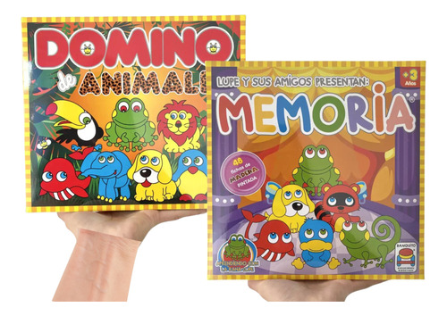 Juego Domino + Memoria Infantil  Piezas De Madera Combo X2