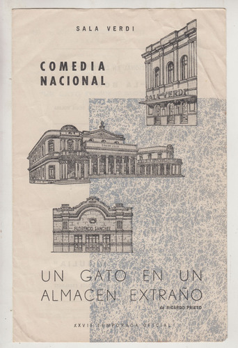 1973 Sala Verdi Programa Teatro Prieto Musica Por Jaime Roos