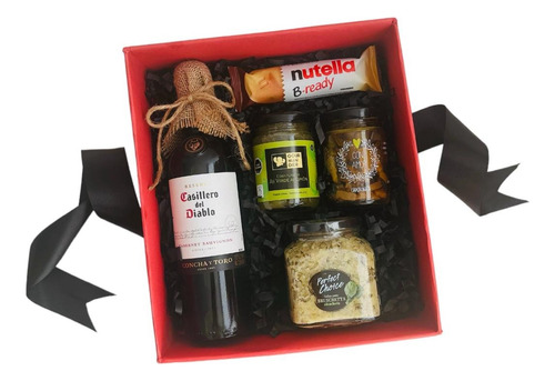 Picoteo Caja De Regalo Vino Y Snacks 14 Febrero Cumpleaños