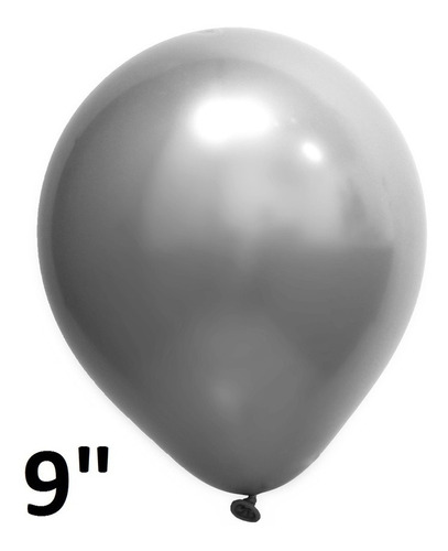 25 Unidades Balão Bexiga Cromado Metalizado Prata N9