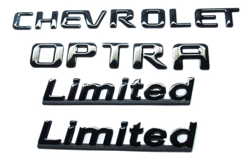 Emblemas Chevrolet Optra Limited 1.8 Negros Plastico Pega 3m