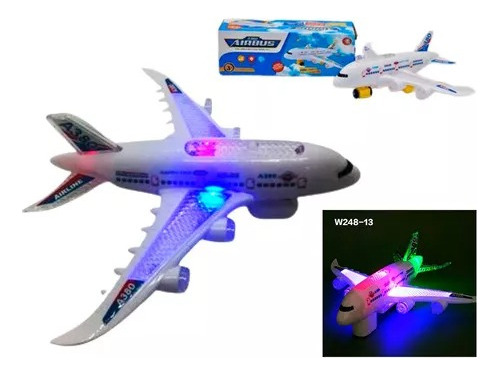 Avión Juguete Con Luces Sonido Movimiento Niños Bebe A380-60