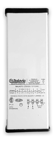 Balasto P/ Lampara De Sodio Alta Presión 70w Sap Exterior