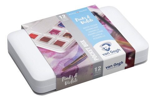 Van Gogh X12 Pocket Box Violetas Rosas Acuarela Profesional