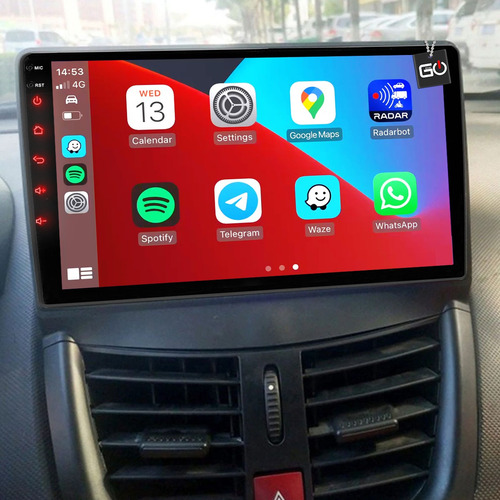 Multimidia Adak Botão Físico 64gb Pejo 207 Voz + Tv Aberta Cor Peugeot 207 Hoggar 2008-2014