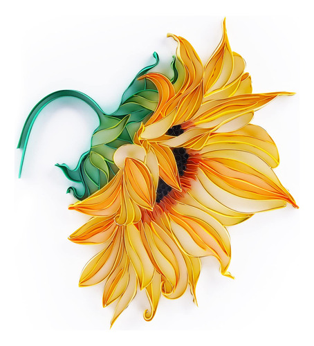 Kit Quilling Papel Para Adulto Girasol 8 X 10  Exquisito Bri