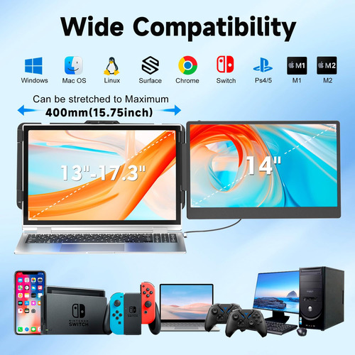 Extensor De Pantalla Para Portátil Kefeya 14 Pulgadas 1080p