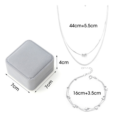 ** 2pzs Collar Colgante Con Pulsera De Perlas Llenas