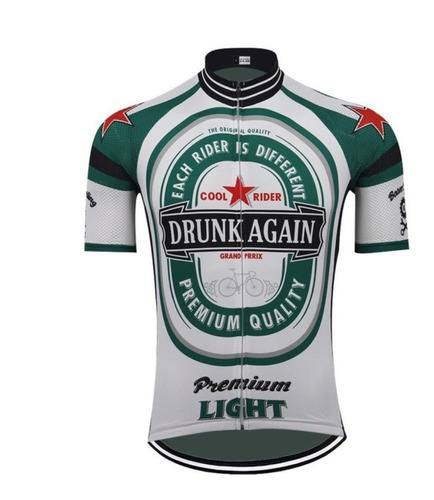 Tricota Polera Ciclismo Corta Cerveza Manga Corta Verde