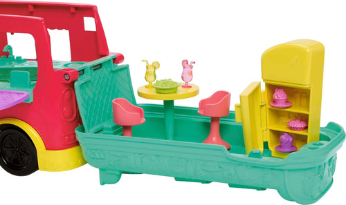Set Polly Pocket Muñeca, Cachorro Y Camión Transformable
