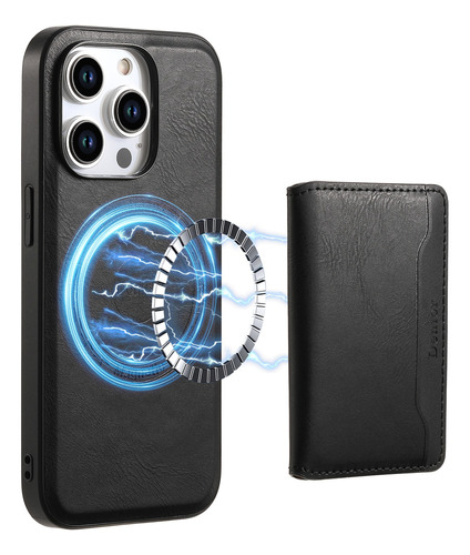 Funda Negra Con Textura De Piel De Vacuno Para iPhone 14 Pro