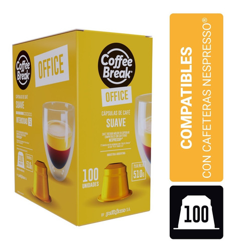 Capsulas Coffee Break Box Suave X 100 Unidades Con Retiro