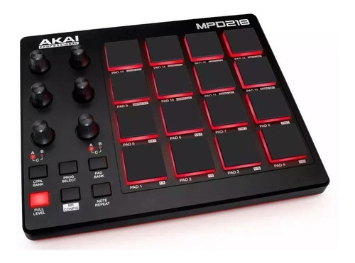 Imagem 1 de 9 de Controlador Midi Usb Dj Mpd218 Akai 16 Pads Retroiluminados