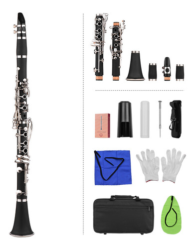 Muslady Clarinete Abs 17 Llaves Bb Flat Soprano Binocular