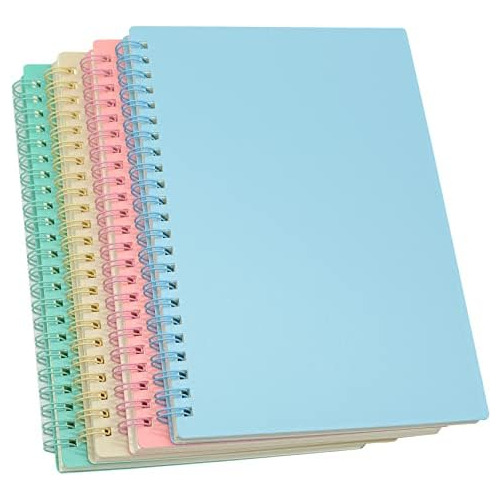 Cuaderno Espiral, 4 Piezas, Tapa Dura De Plástico Grue...