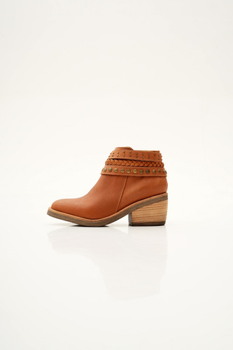 Botas Mujer Botinetas Taco Medio Cuero Pulseras Tachas Tana
