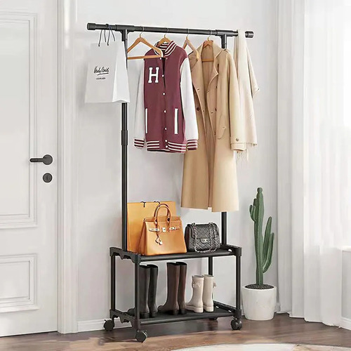 Rack Perchero Estante Con Rueda Doble De Hogar Y Tienda