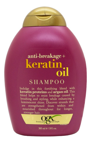 Ogx Keratin Oil Shampoo Cabello Quebradizo Keratina 385ml 6c