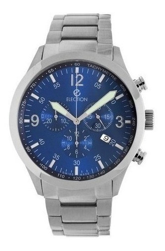 Reloj Election Suizo Hombre Acero Crono Azul 50m E130111216