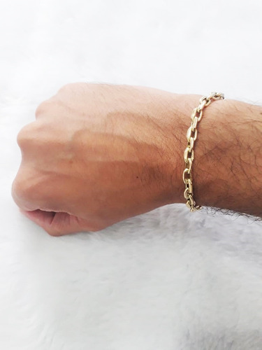 Pulseira Cadeado 20 Gramas 5mm Ouro 18k 750 Maciço