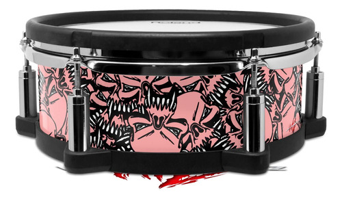 Skin Wrap Para Roland Pd-108 Tambor Calavera Dispersa Rosa