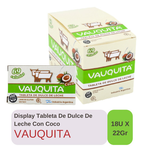 Tableta Vauquita Coco Dulce De Leche X 18u
