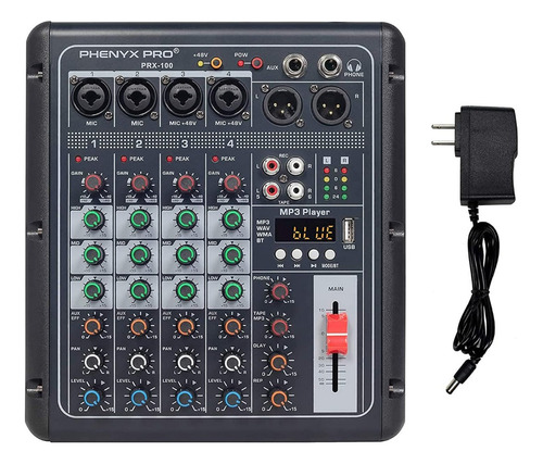 Consola Mezcladora Phenyxpro Prx-100 Bluetooth Usb 4 Canales
