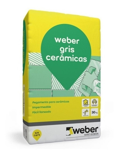 Adhesivo Pegamento Para Ceramica Weber Col Gris X 30 Kg.