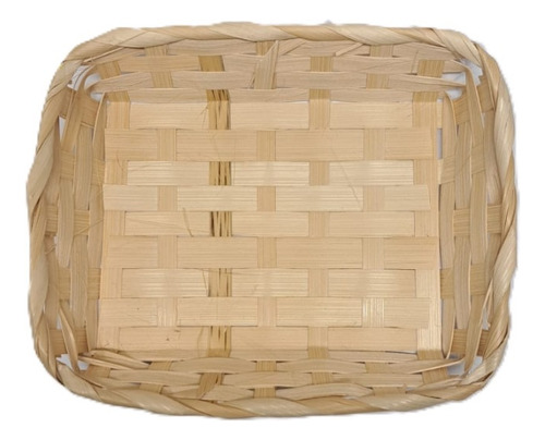 Mini Canasta Charola De Mimbre Rectangular #304874