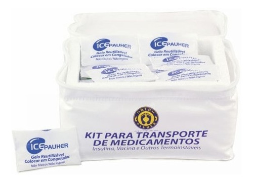 Kit Caixa Isopor Transporte Insulina Remédios Ortho Pauher