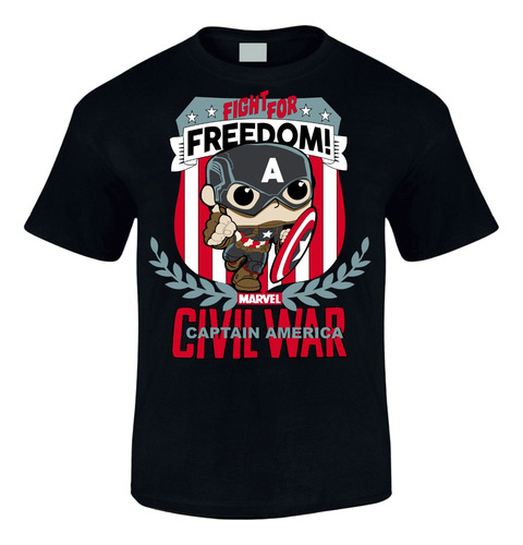 Camiseta Manga Larga Capitan America Civil W Camibuso Sueter