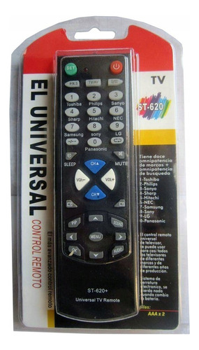 Imagen 2 de 5 de Control Remoto Universal Tv Samsung Sony Panavox Televisión.