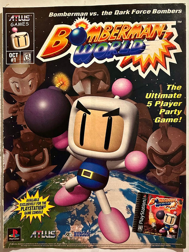 Bomberman World-playstation-original Vintage Advertisement-p