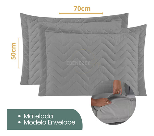 Colcha Cobre Leito Matelado 3 Peças Queen Padrão Dupla Face Cama Posta Quarto Cor Cinza
