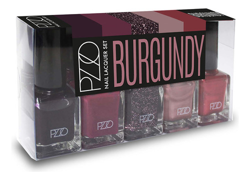 Set Esmaltes De Uñas Burgundy | Petrizzio