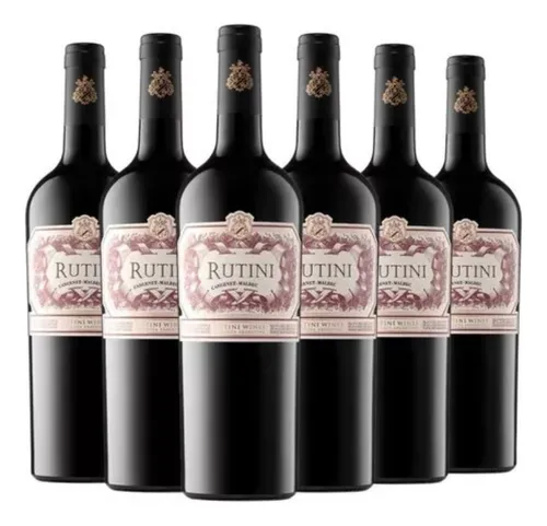 Vino Tinto Rutini Cabernet Malbec Botella 750ml Pack X 6u