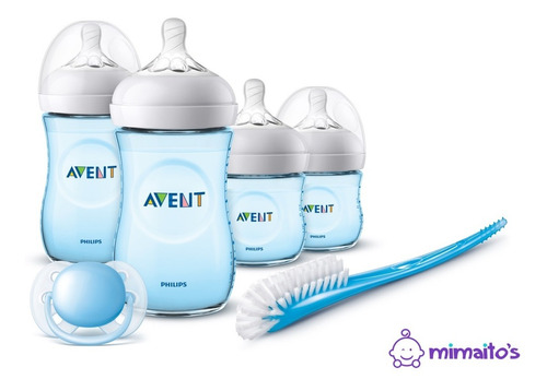 Kit Set De 4 Teteros Avent Linea Natural Gratis Cepillo