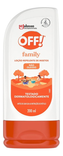 Loção Repelente De Insetos Family Não Oleoso 200ml Off!