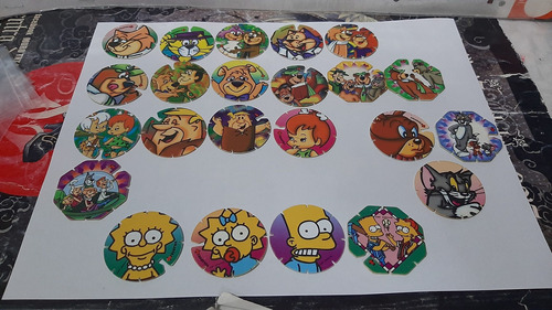 23 Tazos Surtidos De Don Gato,oso Yogui,picapiedras,simpsons