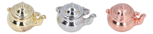 Modelo De Té En Miniatura 1:12 Dollhouse Kettle, 3 Unidades