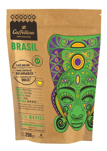 Café Tostado 250g Recarga 40 Cápsulas Caffettino Dolce