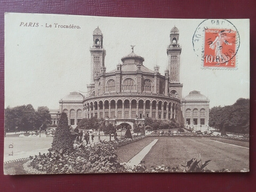 Francia Paris Postal 1910 Le Trocadero A Viena Austria 
