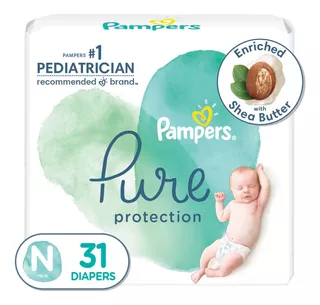 Pañal Pure Protection Pampers Recien Nacido 31 Pza