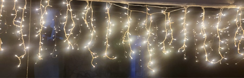 Cascada Navideña 300 Luces Led 6 Mts Destello Blanco Cálido