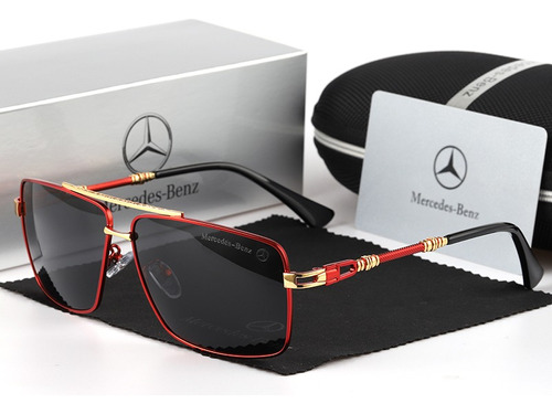 Gafas Marca Reggaeon Emblema Mercedes Benz 20201 Color Rojo