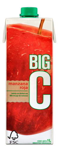 Jugo Big C 1 Litro Sabor Manzana Pack X12