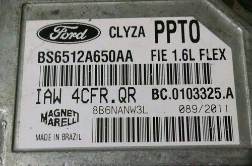 Modulo Injeção Fiesta 1.6 Flex Bs6512a650aa Iaw4cfr.qr Ppt0 (Usado)