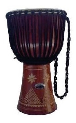 Djembe Africano Parquer 10x22 Parche Piel Tallado Mano Cuota